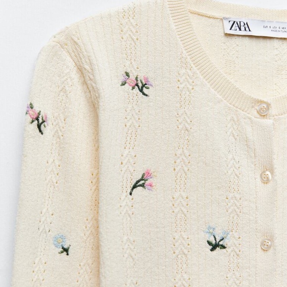 ZARA EMBROIDERED KNIT CARDIGAN TRF - Picture 6 of 8